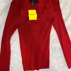 Red 3/4 sleeve top